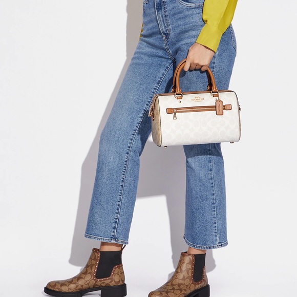 Coach Rowan Satchel In Blocked Signature Canvas - Picture 2 of 8
